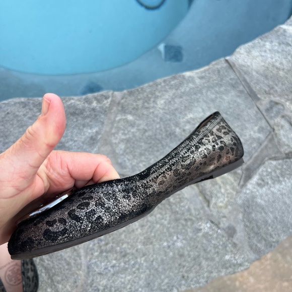Tory Burch Leopard Print Flats with Silver and Red Accents - Picture 9 of 13
